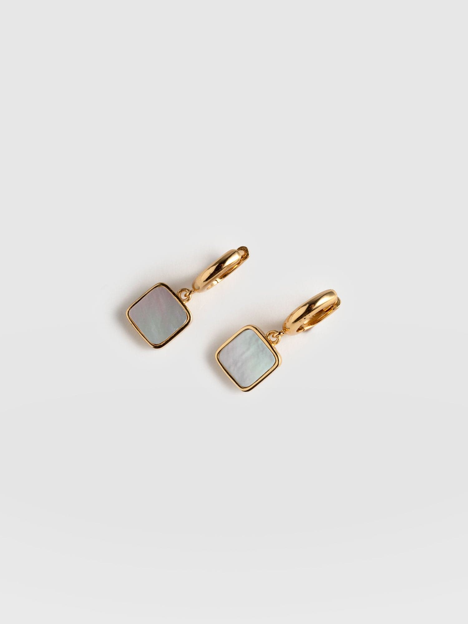 Iridescence Square Drop Huggie Earrings Gold - Women's Jewellery | Saint + Sofia® USA